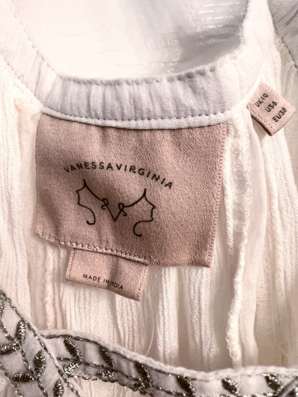 Anthropologie Vanessa Virginia Cutwork Fairy Ivory Gauze Flowy Tank Top 6/Small - Picture 5 of 12